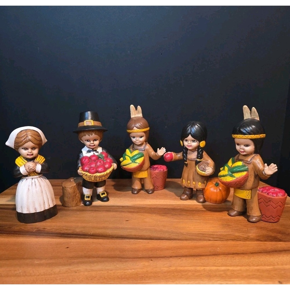 Vtg 1981 Native American Indian Figurine Duncan Enterprises Thanksgiving Decor